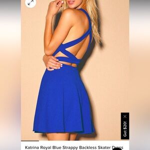 Lulu's Royal Blue Strappy Skater Dress